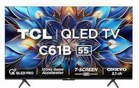 TCL 139 cm (55 inches) 4K Ultra HD Smart QLED Google TV 55C61B (Black)