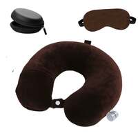 BigPlayer Neck Pillow for Travel & Comfort, Travel Essential, Neck Pain Relief for Flights & Cars, Car Neck Rest Car Pillow with Velvet Fabric Eye Mask and Earphone Case