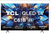 TCL 164 cm (65 inches) 4K Ultra HD Smart QLED Google TV 65C61B (Black)