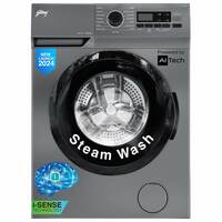 Godrej 6 Kg 5 Star, With AI Tech, Eco-Wash In Steam Wash Fully-Automatic Front Load Washing Machine (2024 Model, WFEON ARG 6010 5 FEBT SLSR, Silver Stream)