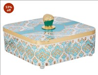  Amazon Brand - Solimo Airtight Dry Fruit Container Set With Serving Tray & Lid | Plastic Dry Food Storage Box I Gifting Set I Multi-Purpose Box I Serving Set with 4 Section, Blue 