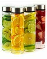 Croco Wide Mouth Glass Water Bottle with Leak-Proof Airtight Double Layer Stainless Steel Jar 750ml (Set Of 2)