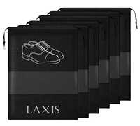 LAXIS - Shoe Bag for Travel & Storage Organizer for Women & Men | Travel Accessories Shoe Bags Pouches | Travel Shoe Cover for Travelling Travel Essentials (Black, Pack of 6)
