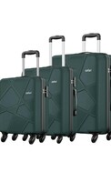 Safari Pentagon Set of 3 (Cabin + Medium + Large) Trolley Bags Hard Case Polypropylene 4 Wheels 360 Degree Wheeling Luggage, Travel Bags, Suitcase for Travel, Trolley Bags for Travel, Dusk Green