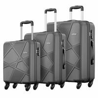 Safari Polypropylene (Pp) Pentagon Hardside Small,Medium & Large Size Spinner 4 Wheels Cabin & Check-in Luggage Set of 3 Suitcase 