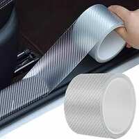 E-COSMOS High Gloss Anti Scratch Black Carbon Fiber Paint Protection Film Tape 2 Inches x 5 Meters (White)