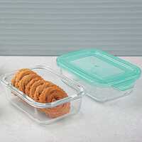 La Opala Cook Serve Store 100% Borosilicate Glass Storage Container | Rectangle 370 ml