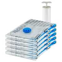 Amazon basics Vacuum Compression Storage Bags with Hand Pump - Large, 5-Pack, Plastic