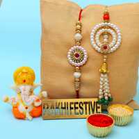 Perpetual Rakhi for Brother and Bhabhi Eco Friendly Lord Ganesha Idol
