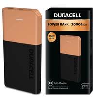 Duracell 20000 MAH Slimmest Power Bank with 1 Type C PD and 2 USB A Port, 22.5W Fast Charging Portable Charger to Charges 3 Devices
