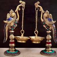 India Brass Parrot Design Dipak Set [7% Coupon Off]