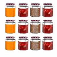 Croco Hexagon Glass Jar and Container With Rust Proof (pack of 12) Sample