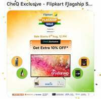 CHEQ exclusive Extra 10% Upto 1000 Off On Tv Washing Machine  Ac Refrigerators On Flipkart flagship 