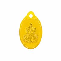 Muthoot PAPPACHAN Swarnavarsham 24K (999) Yellow Gold Oval Laxmi Pendant 2 Gram