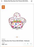 Loot - Kids Play Zone Tent Theme With 50 Balls - Multicolor (Location Specific)
