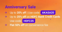 Akasa Air's Anniversary Sale- Get up to 25% off on Flight bookings + flat 50% off on convenience fees