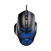 Aula F812 Wired Gaming Mouse, Macro - Hexagonal Computer Mice with RGB Backlit |7 Customized Marco Keys with Light Effect, Adjustable 4800 DPI Optical Sensor (Black)