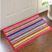 STATUS Cotton Door Mat (Red & Multicolor, Medium) (Minimum Order Quantity:2)
