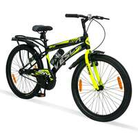 VESCO Envy City Bike/Cycle 26T with Inbuilt Carrier Road Cycle for Boys/Men 26 T Road Cycle (Single Speed, Black) (26T, Black)
