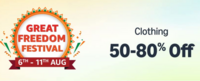 Up to 80% off + Extra 10% up to ₹500 on Min Order of ₹1500 on Clothing | Amazon Fashion