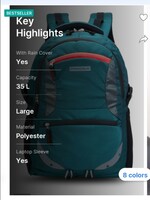  PROVOGUE with rain cover and reflective strip 35 L Laptop Backpack 