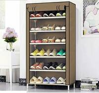 FurniGully NextGEN Home Creative 6 layer collapsible shoe rack BROWN Metal Collapsible Shoe Stand (6 Shelves, DIY(Do-It-Yourself))