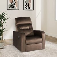 Amazon Brand - Solimo Olvera 1 Seater Fabric Recliner (Brown)