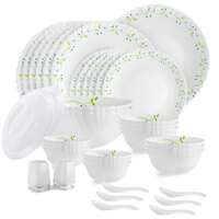 Cello Opalware Dazzle Series Tropical Lagoon Dinner Set, 37 Units | Opal Glass Dinner Set for 6 Apply ₹300 coupon