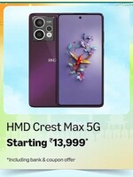 Lowest Ever HMD CREST Max 5G @ 12999 | Segment 1st 50 MP Front Cam | Triple Rear AI Cam with 64 MP Primary Sony Sensor | FHD+ OLED Display | 8 GB RAM & 256 GB Storage | Android 14 | 33W Fast Charger in B