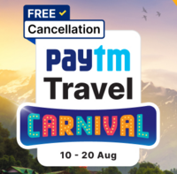 Paytm Travel Carnival - Upto ₹1800 Off on Flight Tickets