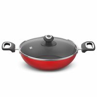 ‎Preethi Dura Collection Non Stick Kadai, 26 cm, with Glass Lid