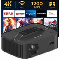 Wzatco Alpha 2 Max (Dark Edition) Ultra Bright 14000L Native 1080P Fully Automatic 4K HDR Android 9, BT 5.1, WiFi 6