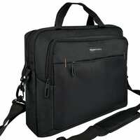 Amazon Basics Messenger Laptop Bag with Handle & Shoulder Strap fits upto 14.1" Laptop / MacBook for Men & Women (Black)