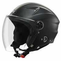 STUDDS RAY ISI CERTIFIED OPEN FACE HELMET for MEN and WOMEN with D - RING LOCK (Black-L)