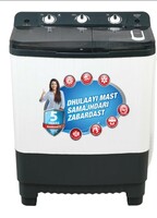 Intex 7.5 kg With Lint Filter, Buzzer, Castor Wheel with pad, Collar Scrubber ,Transparent Lid Semi Automatic Top Load Washing Machine Grey, White on Flipkart 