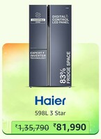 Haier 598L 3 Star Refrigerator