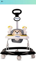 BUMTUM Baby Walker | Baby Walker with Parental Handle, Music & Stopper | 6-48 Months | Walker for Baby | Multifunctional & Adjustable | Bear Walker Black
