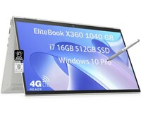 HP EliteBook X360 1040 G8 4G LTE 14" FHD 2-in-1 Touchscreen (Intel i7-1185G7, 16GB RAM, 512GB SSD, Rechargeable Stylus) Business Laptop, Thunderbolt 4, Backlit, Fingerprint, Webcam, Win 10/11 Pro