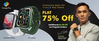 FLAT 75% OFF ON ACwO FwIT BT calling smartwatches.