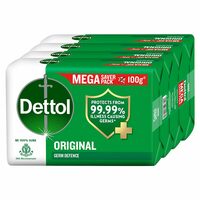 Dettol Original Germ Protection Bathing Soap Bar 100g - Pack of 4