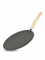 BERGNER Earth Black Non-Stick 26 cm Concave Tawa, Wooden Finish Soft Touch Handle Apply ₹327 coupon
