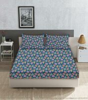 Status Contract -2024 Cotton Rich Double Bedsheet with 2 Pillow Covers for Bed Room, Home, Hotel-120 GSM (D3)