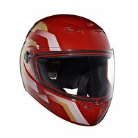 Royal Enfield Tpex Full Face Camo Mlg Riding Helmet with Clear Visor Gloss Red, Size: M