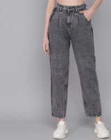 Kotty Women's Grey High Rise Relaxed Fit Jeans