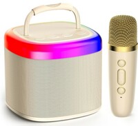 JYX Dual Speaker Stereo Bluetooth Karaoke Speaker with Wireless Microphone for Kids, 