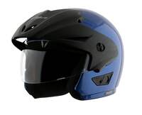 Vega Cruiser ISI Certified Lightweight & Compact with Peak Open Face Helmet for Men and Women with Clear Visor(Blue, Size:M)
