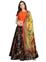 SIRIL Women's Digital Printed Poly Silk Semi Stitched Lehenga Choli
