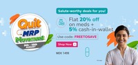 FREETOSAVE : Flat 20% OFF On Medicines + 5% NMS Cash | Netmeds Offer
