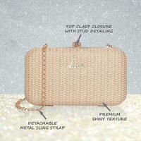 Lavie Women's Oval Frame Clutch | Detachable Chain Sling Strap | Ladies Purse Wallet