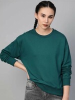 Roadster Full Sleeve Solid Women Sweatshirt